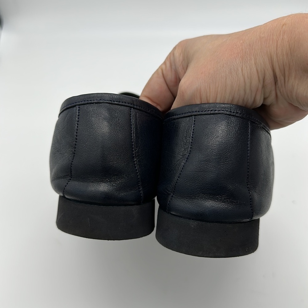 Vintage Pierre Cardin Navy Dress Shoes Loafers Size 10 - Picture 6 of 8